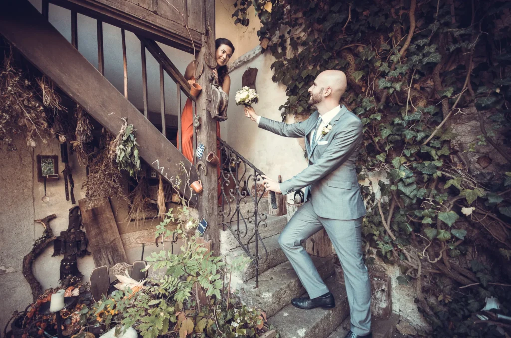 Erster Blick zwischen Braut und Bräutigam – First Look Shooting Würzburg