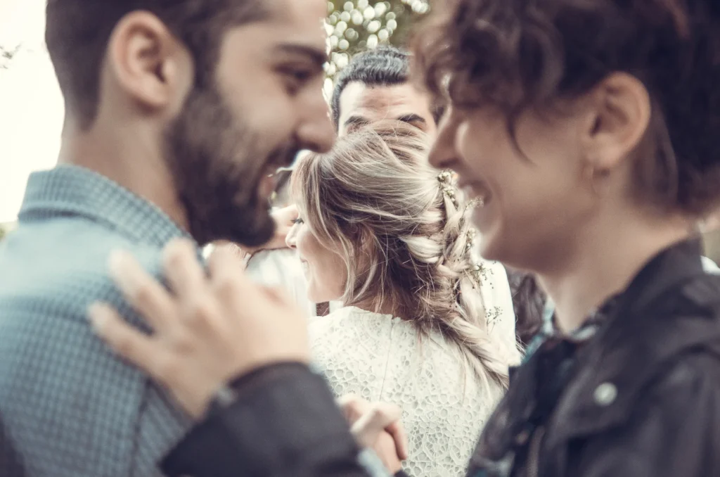 Glückliche Momente auf einer Hochzeit in Würzburg